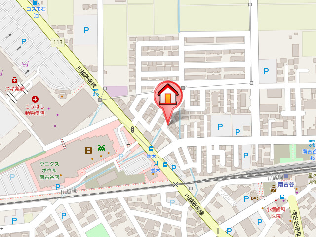 ��ʌ���z�s�厚���؂̃A�p�[�g�̒n�}