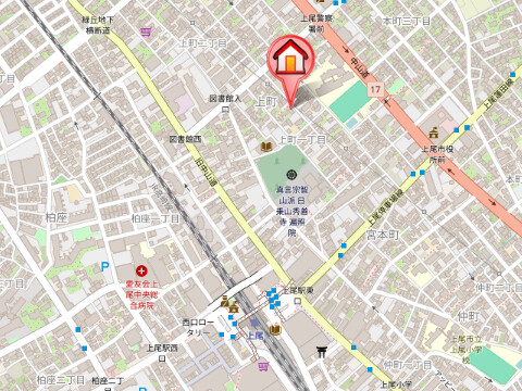 ��ʌ�����s�㒬�P���ڂ̃A�p�[�g�̒n�}