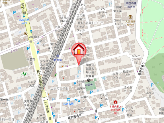 ��ʌ��������܎s��{��y�蒬�R���ڂ̃}���V�����̒n�}