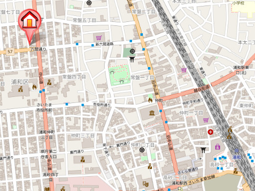 ��ʌ��������܎s�Y�a���ՂV���ڂ̃}���V�����̒n�}