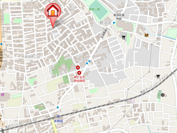 ��ʌ��������܎s�������a�c���Q���ڂ̃A�p�[�g�̒n�}