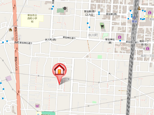 ��ʌ������s�X�쒬�̃}���V�����̒n�}