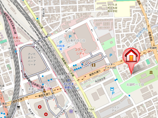 ��ʌ��������܎s��{��k�ܒ��P���ڂ̃}���V�����̒n�}