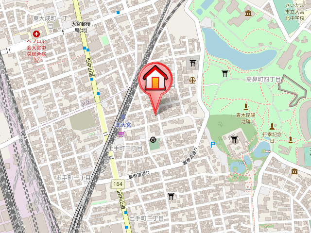 ��ʌ��������܎s��{��y�蒬�R���ڂ̃}���V�����̒n�}