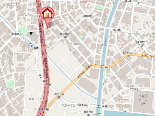 ��ʌ��˓c�s���ړ쒬�̃}���V�����̒n�}