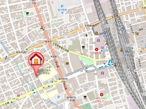 ��ʌ��������܎s��{����ؒ��S���ڂ̃}���V�����̒n�}