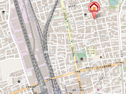 ��ʌ��������܎s��{��y�蒬�Q���ڂ̃}���V�����̒n�}