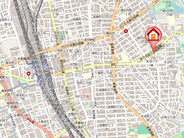 ��ʌ��������܎s��{��V�����P���ڂ̃}���V�����̒n�}